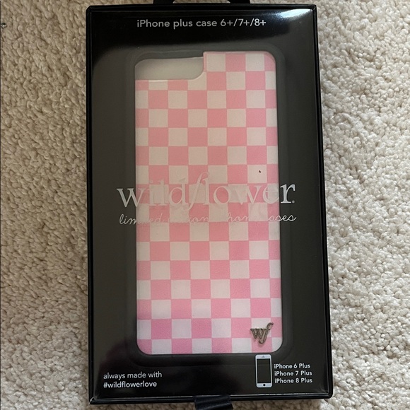 Wildflowers Other - Wildflowers Pink Checkered iPhone Plus Cover